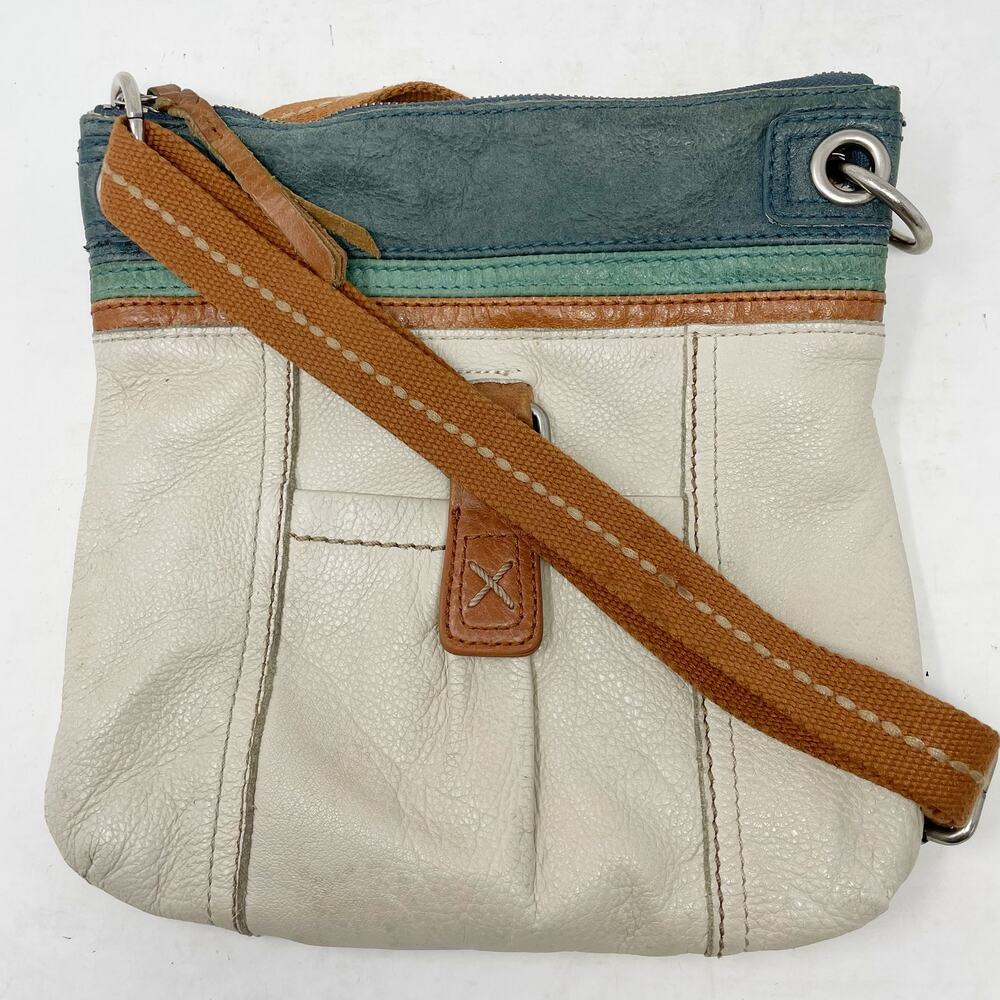 The Sak Leather Kendra Purse Cream Tan Teal